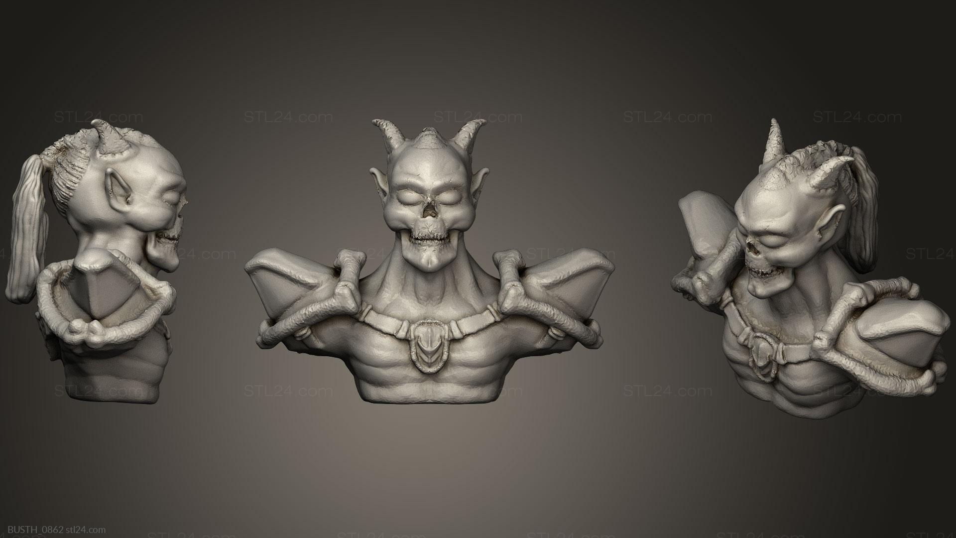 Бюсты монстры и герои (Демон, BUSTH_0862) 3D модель для ЧПУ станка